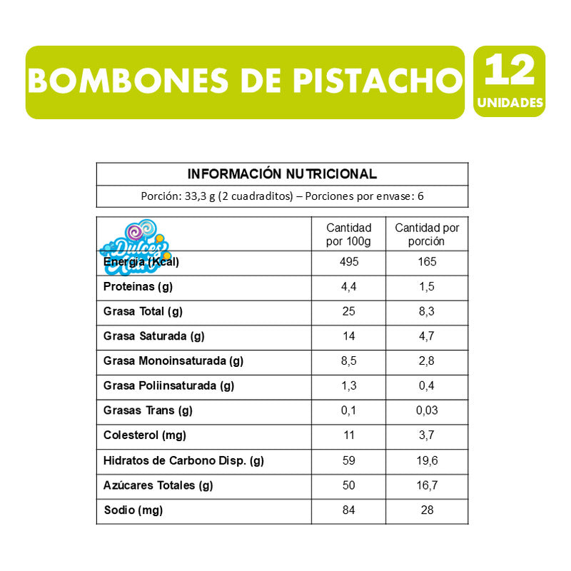 Chocolate Bombones Premium Sabor Pistacho De Goplana (12u)