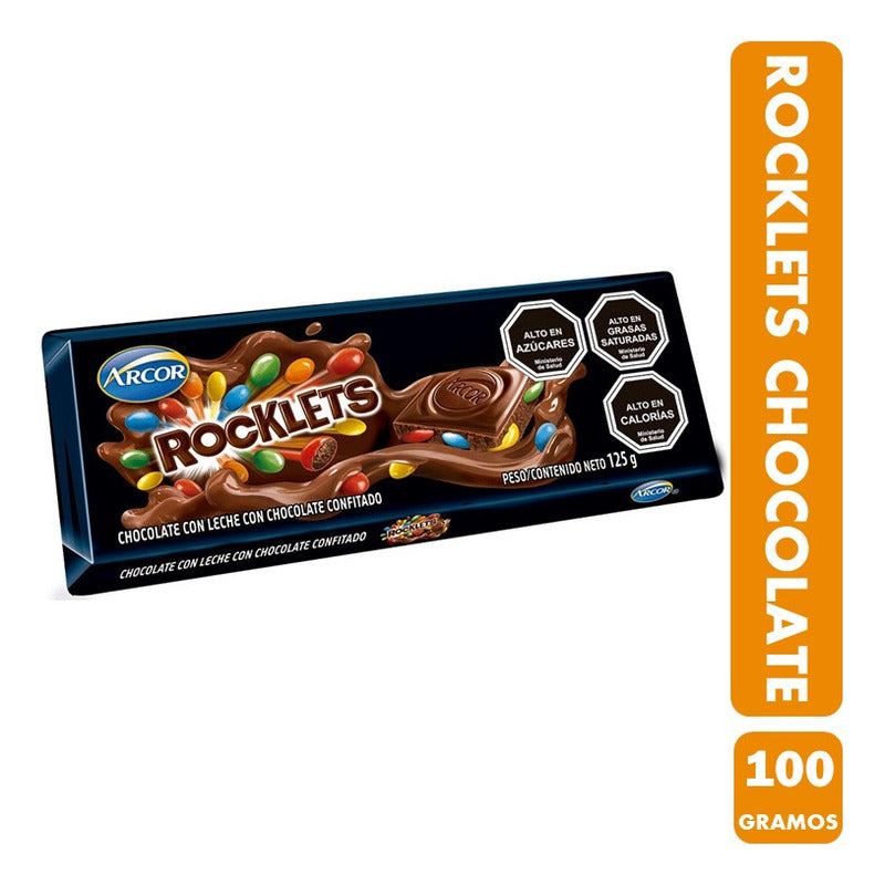 Rocklets En Tableta De Chocolate Confitado (barra Con 100gr)