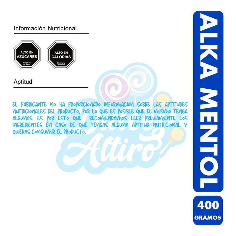 Caramelo Tradicional Alka Mentol (bolsa De 400gr)