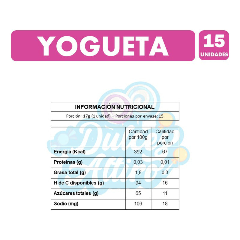 Yogueta Sabores Frutales Relleno Masticable (bolsa Con 15u)