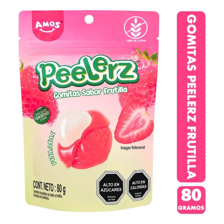 Gomitas Virales Peelerz Sabor Frutilla Pelables Sin Gluten