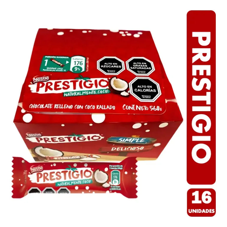 Prestigio - Chocolate Relleno Con Coco De Nestlé (caja 16un)