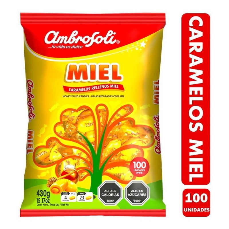 Caramelos De Miel, Marca Ambrosoli - Bolsa De 100uni Aprox.