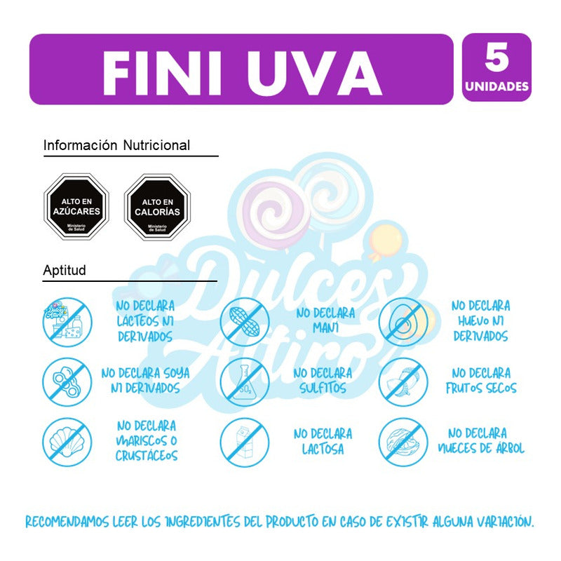 Fini De Uva - Tubo Morado (pack Con 5 Unidades)