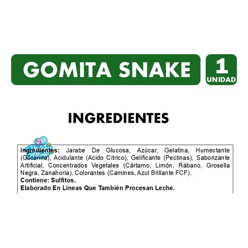 Gomita Serpiente De Un Metro Snake Unitario Ambrosoli 66g