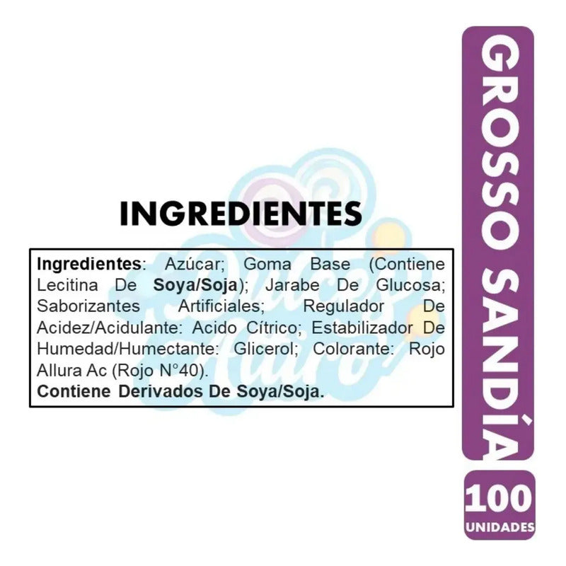Chicle Grosso Sabor Sandía De Arcor - Display Con 100 Uni