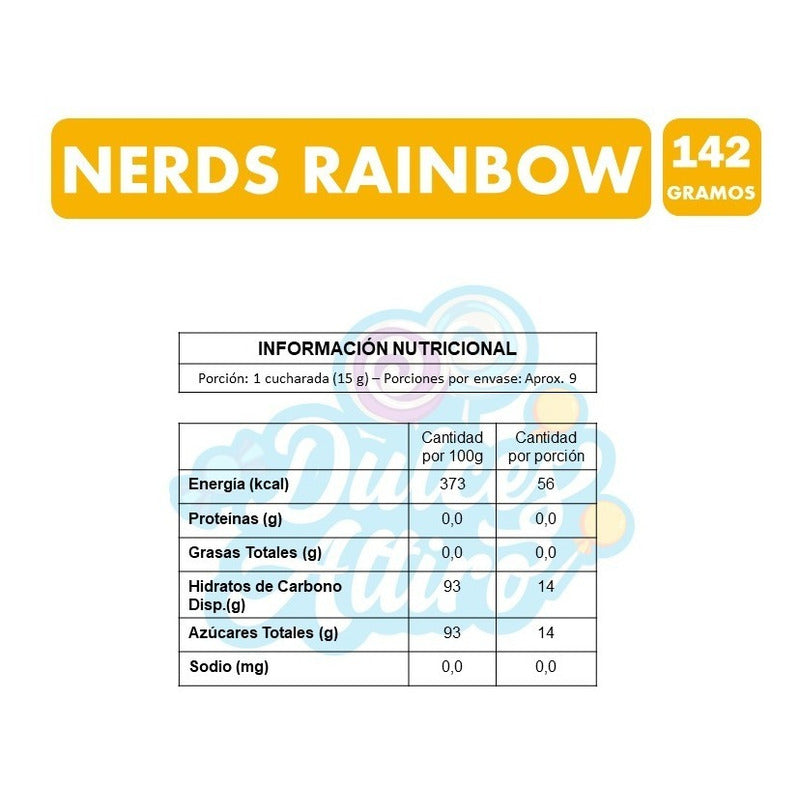 Dulces Pastillas Nerds Rainbow De Nestlé - Cajita De 142 Gr.