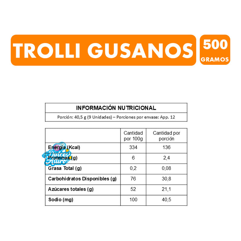 Trolli Gomitas En Forma De Gusanos (pote Con 500 Gramos)