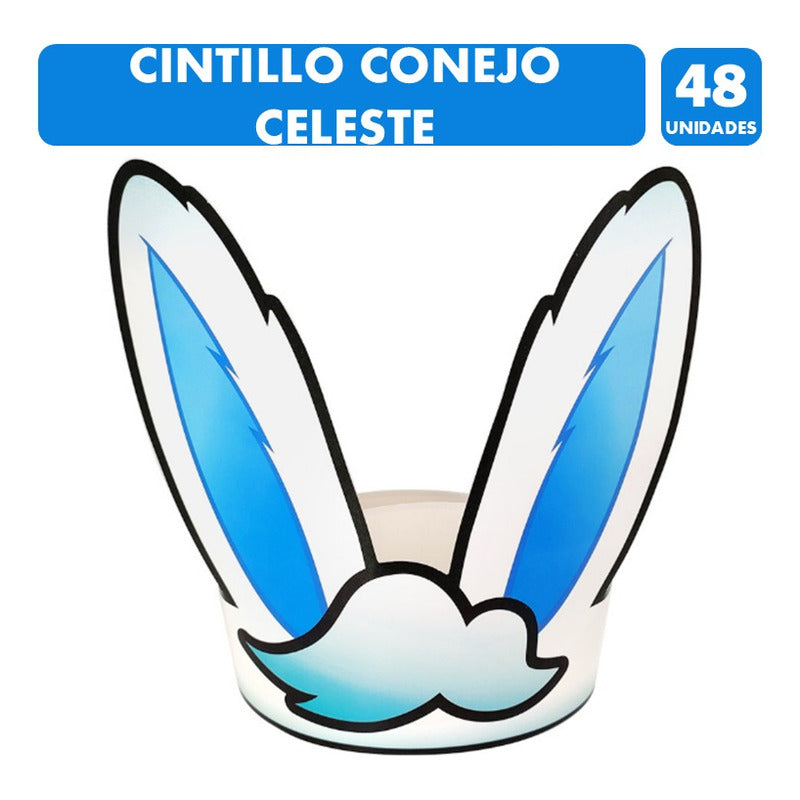 Orejas De Conejo De Pascua De Carton Celeste (pack De 48u)