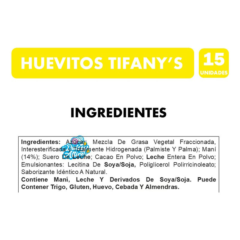 Huevos De Pascua De Tifanys Rellenos De Mani(bandeja De 15u)