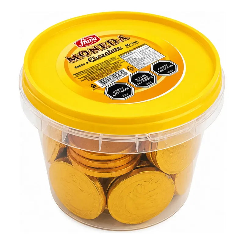 Monedas Sabor Chocolate De Fruna - Pote Con 50 Unidades