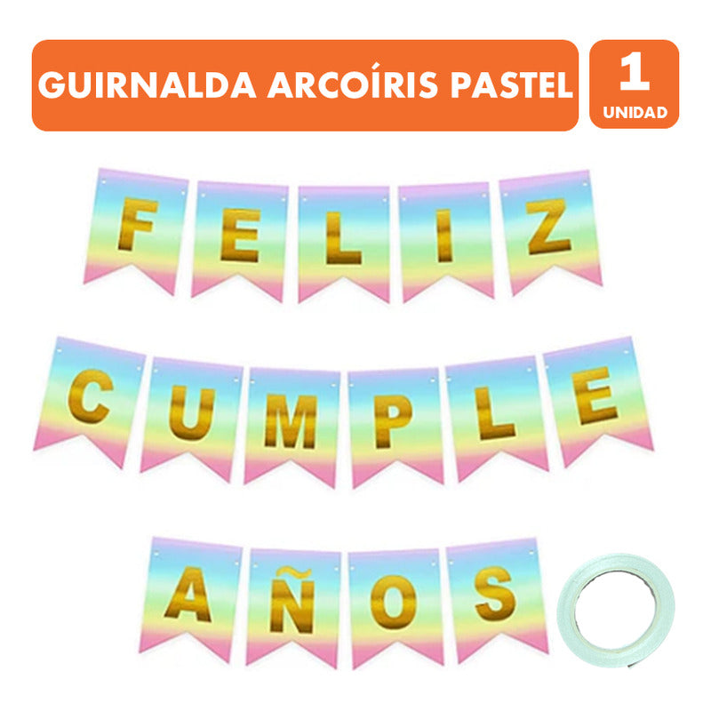 Pack Cumpleaños Color Flúor - Adornos Accesorios Decoración