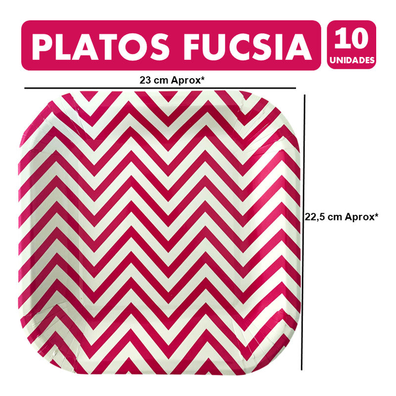 Pack Cumpleaños Fucsia -adornos Accesorios Decoración Fiesta