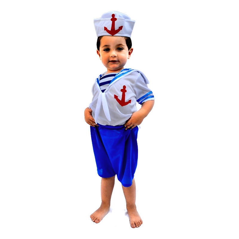 Disfraz Infantil Halloween Marinero Para Niño (1 A 3 Años) Celeste/azul 1-3 Años