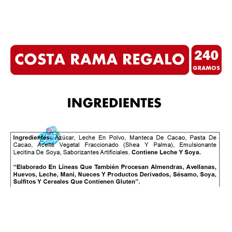 Costa Rama Chocolate - Caja Gigante Para Regalo - 240 Gramos