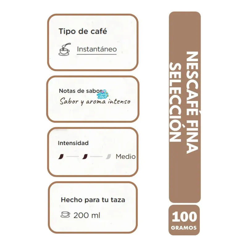 Café Fina Selección Nescafé - Sabor & Aroma Intenso 100g