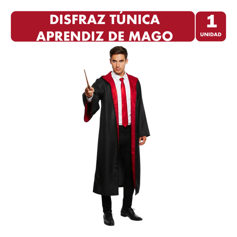 Disfraz Aprendiz De Mago Túnica Adulto Fiesta De Disfraces Negro S