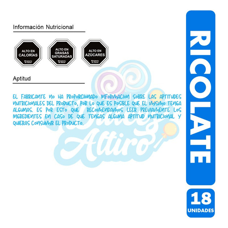 Chocolate Ricolate Bañado En Chocolate(caja Con 18 Unidades)