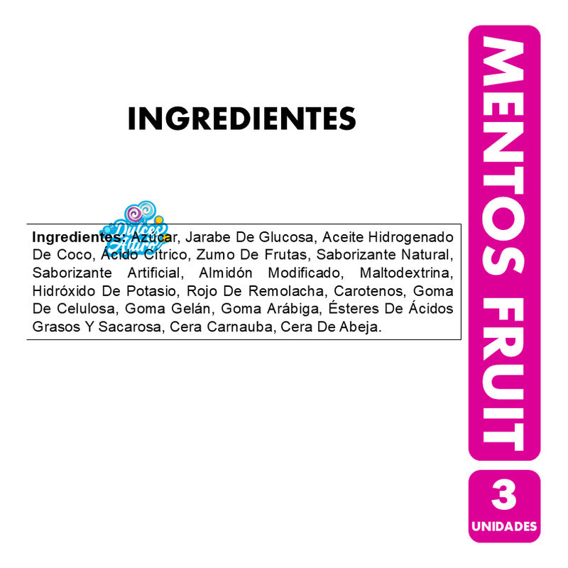 Mentos Fruit (naranja, Fresa Y Limón) - Envase Con 3 Rolls