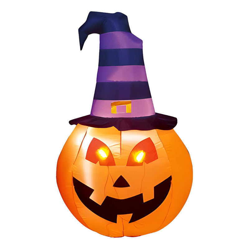 Calabaza Sombrero Inflable Decoración Halloween De 180cm Naranja