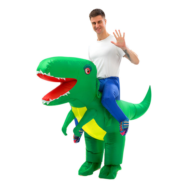 Disfraz De Dinosaurio Inflable Para Adulto Verde 160-190cm