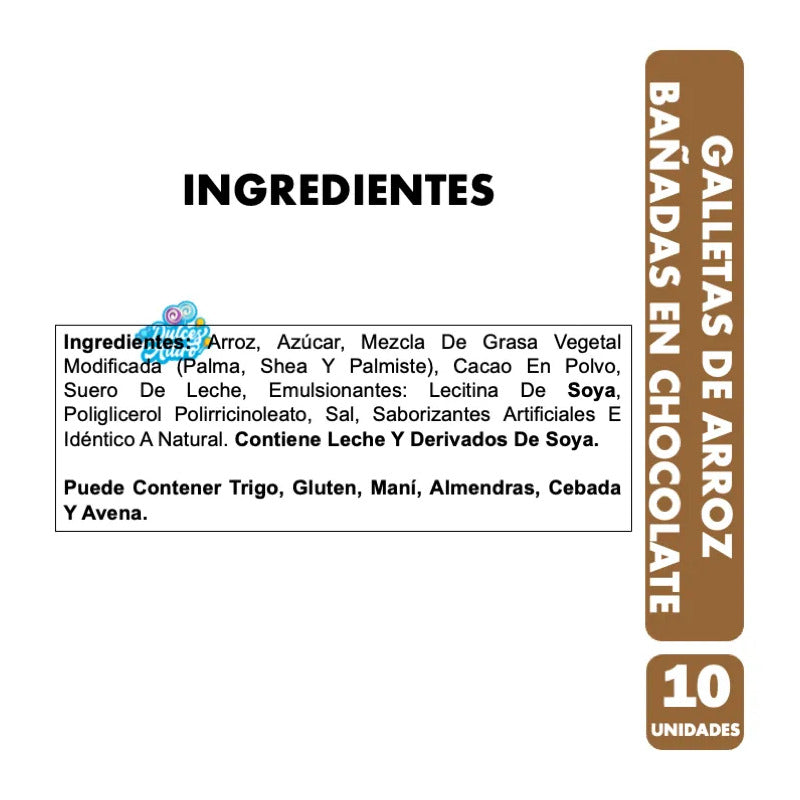 Galletas De Arroz Sabor Chocolate De Arcor (contiene 167 Gr)
