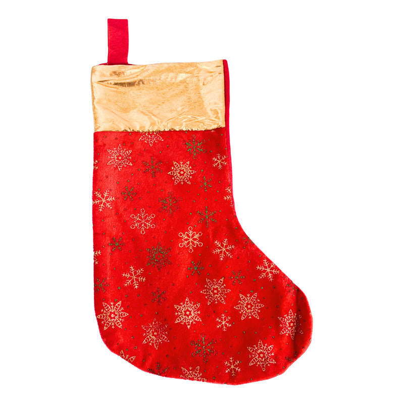 Bota Navideña Con Diseño Para Colgar O Rellenar - 32cm Rojo Bota Navideña Con Diseño Brillante