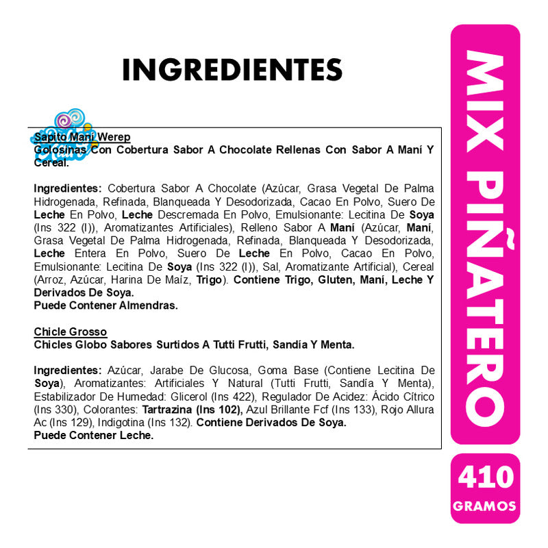 Mix Piñatero - Dulces Clásicos De Infancia - Bolsa De 410 Gr