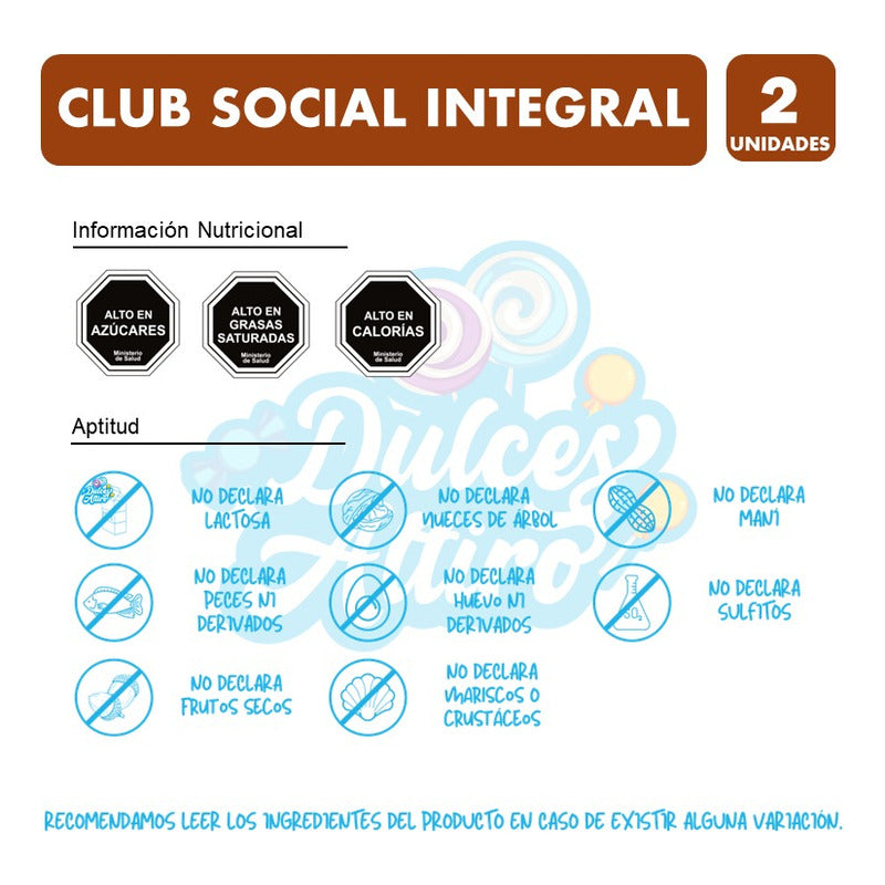 Club Social Integral - Galletas (pack Con 2 Unidades)