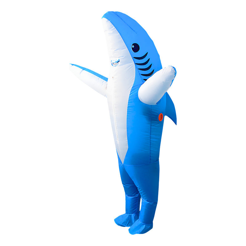Disfraz Inflable Tiburón Fiesta Infantil 120 - 150cm Azul Acero