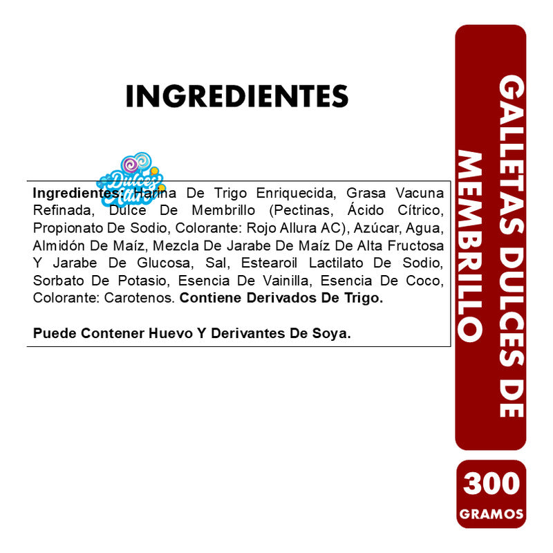 Galletas Dulces Pepas Con Dulce De Membrillo (contiene 300g)