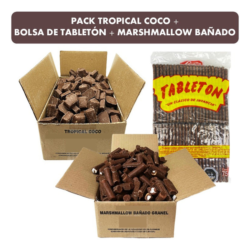 Tropical Coco Original + Tableton Bolsa + Marshmallow Arcor