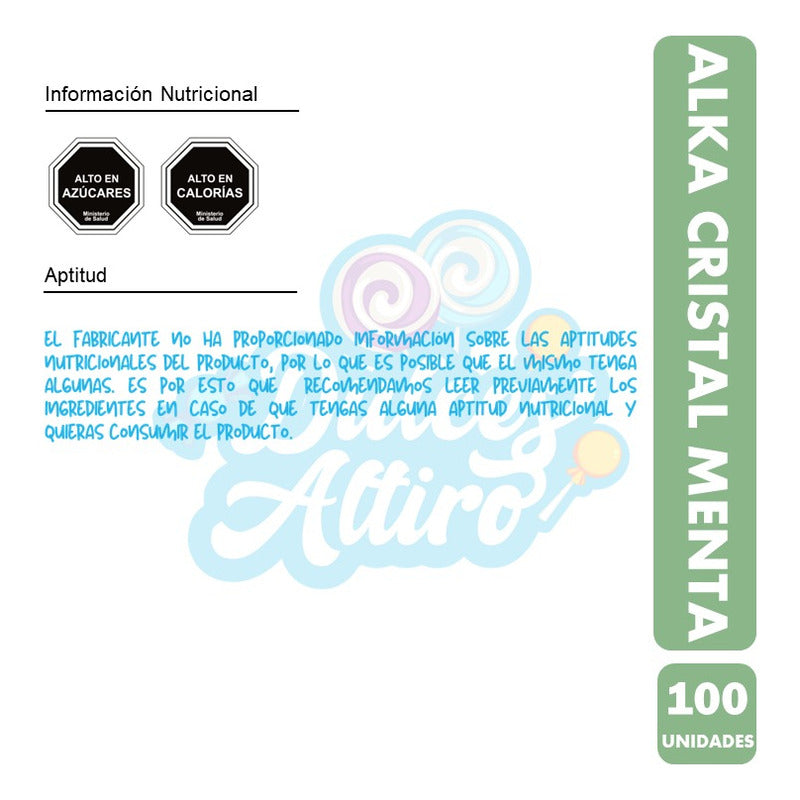 Caramelos Arcor Alka Cristal Menta (bolsa Con 100 Unidades)