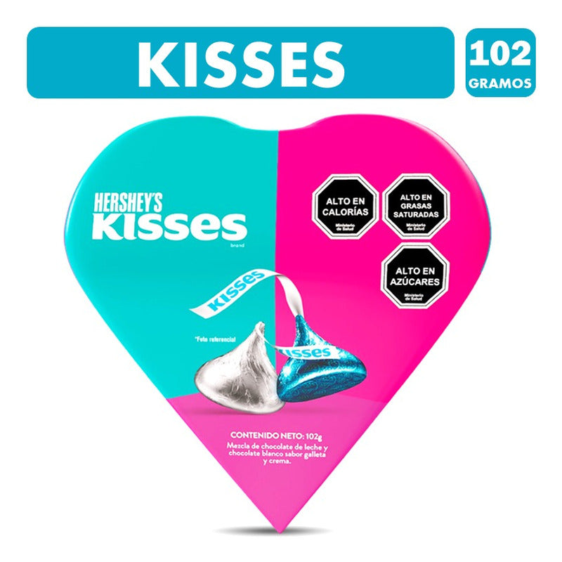 Chocolates Kisses Surtidos - Lata En Forma De Corazón (102g)