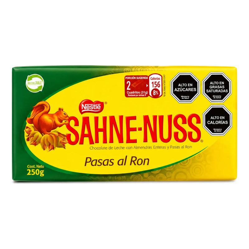 Sahne Nuss Pasas Al Ron De Nestlé (barra De 250gr)