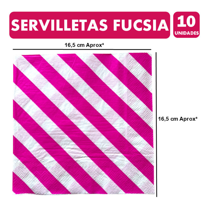 Pack Cumpleaños Fucsia -adornos Accesorios Decoración Fiesta