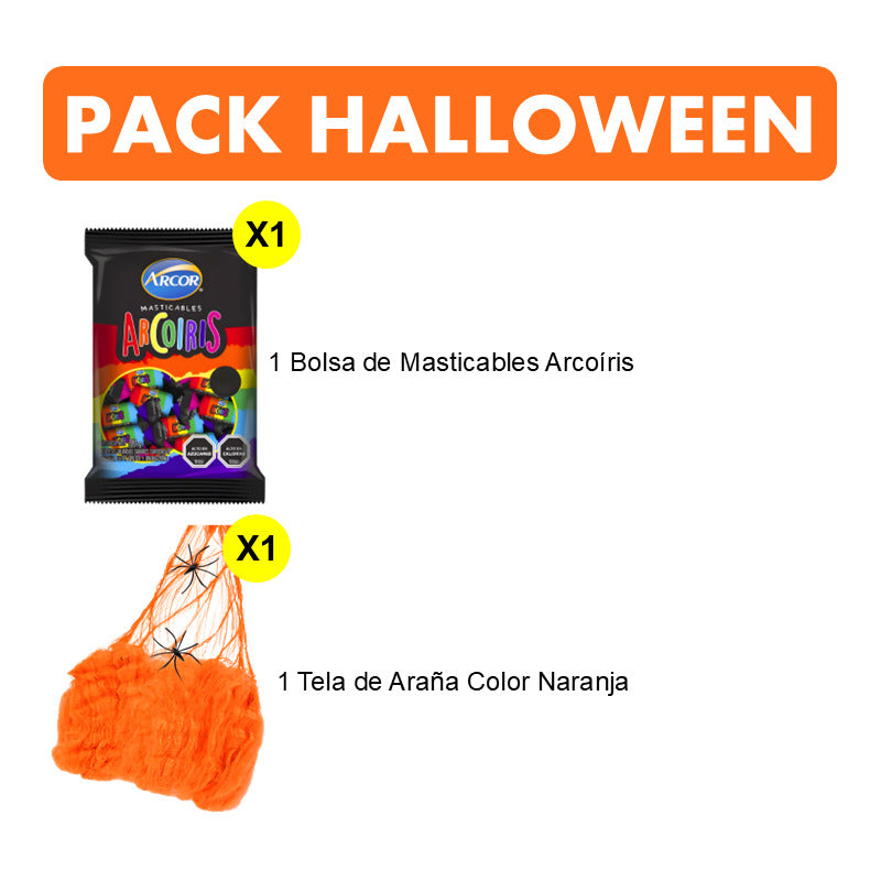 Dulces De Halloween -masticables Arcoiris+telaraña De Regalo