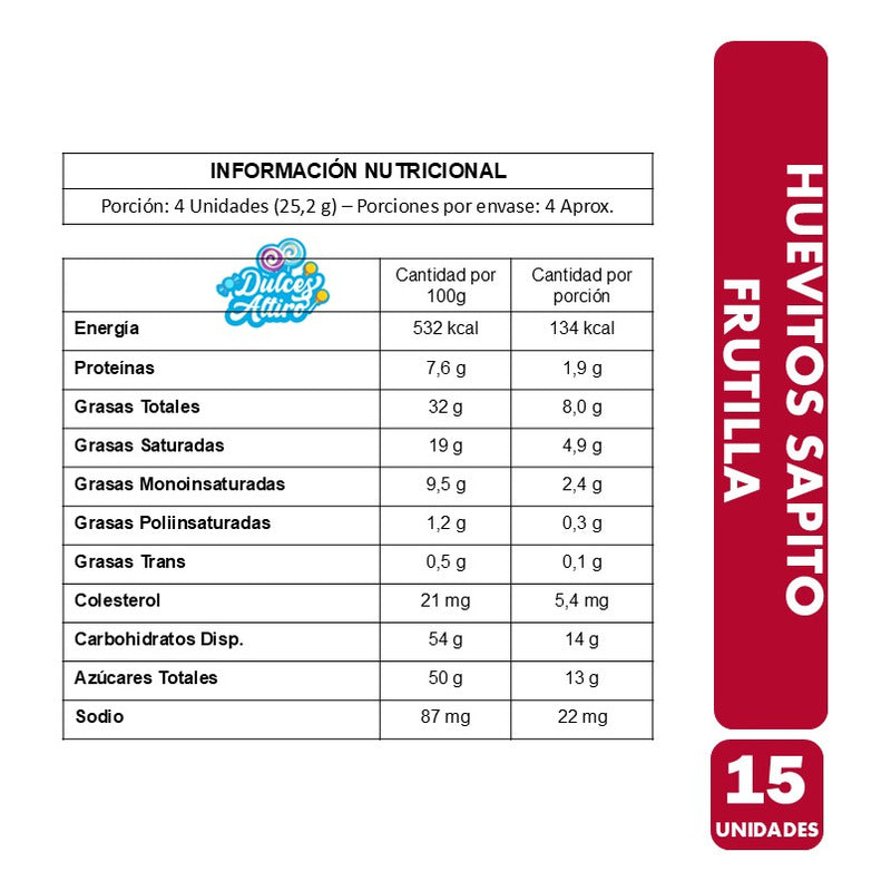 Huevitos De Chocolate Sapito Frutilla Arcor (caja Con 15un)