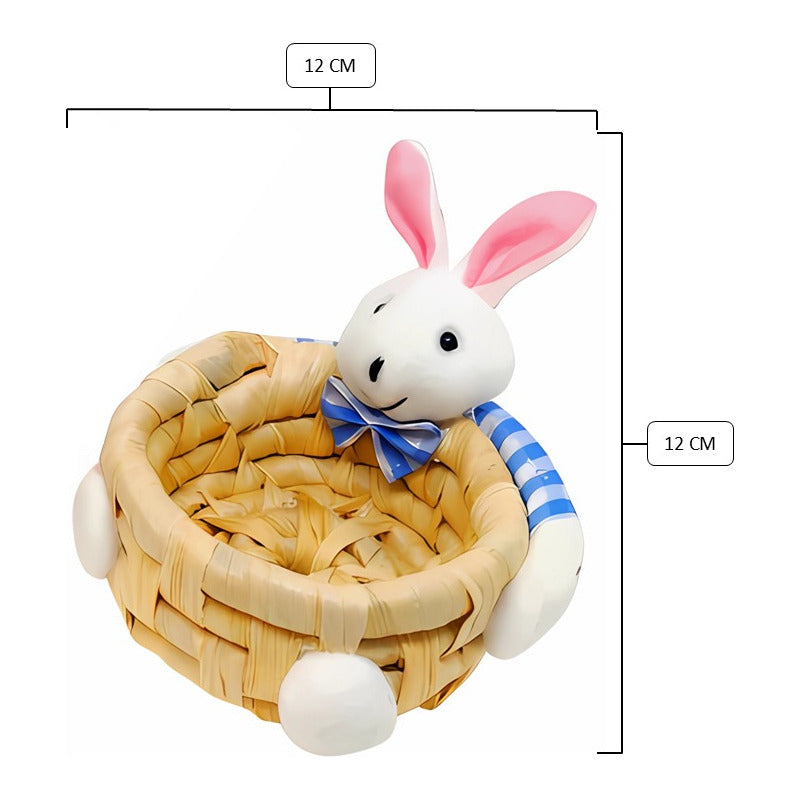 Canasto Para Huevos De Pascua-canasto Conejo Color Celeste
