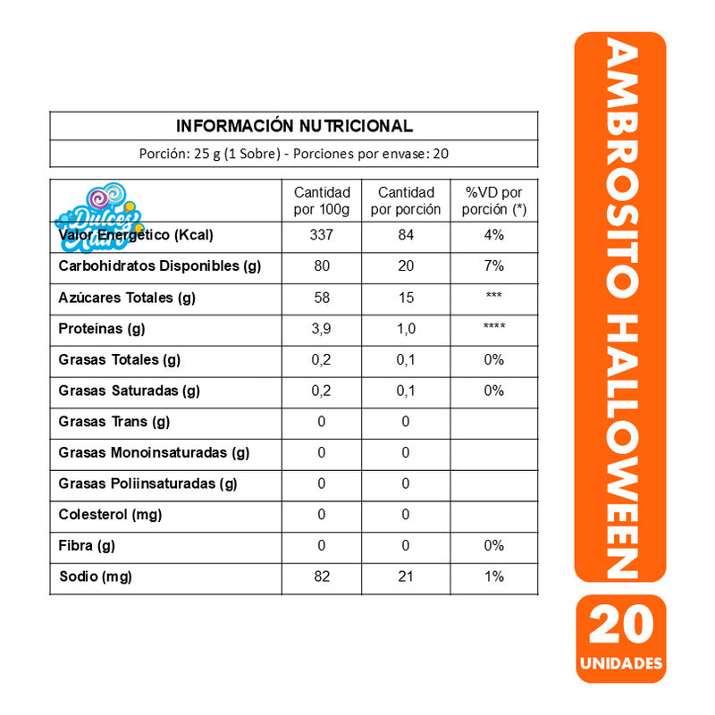 Dulces De Halloween - Ambrosito Terror De Ambrosoli (20 Uni)