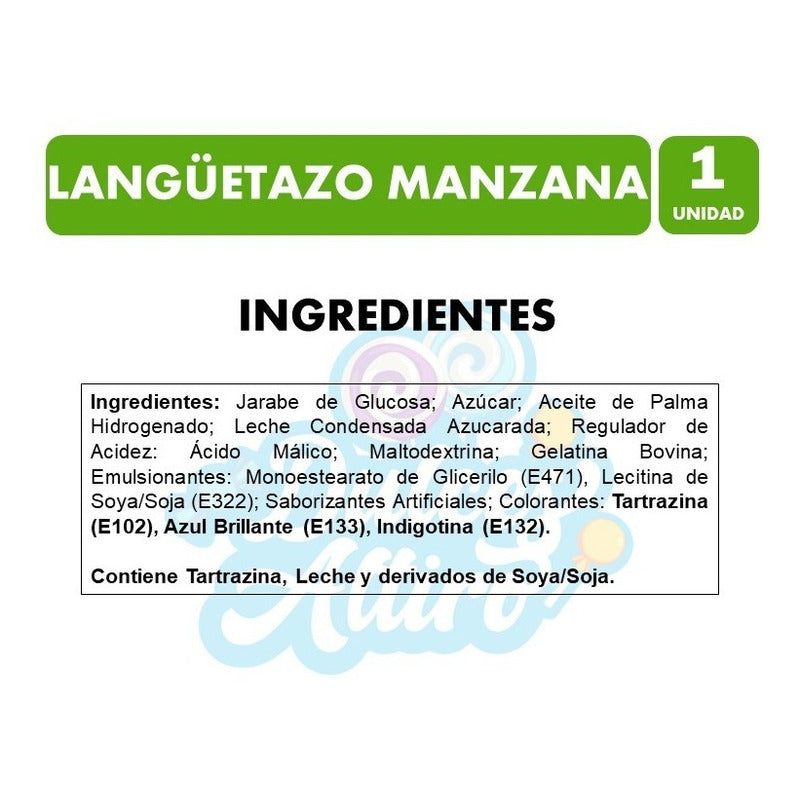 Langüetazo Manzana - Caramelos Masticables (caja Con 24 Un)