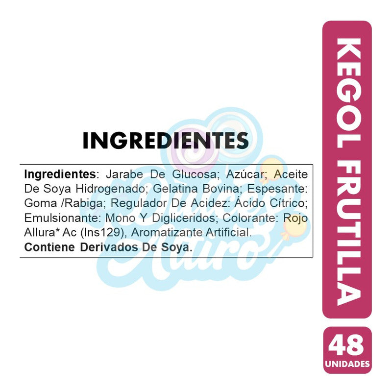 Kegol Frutilla - Masticable Rosado (caja Con 48 Unidades)