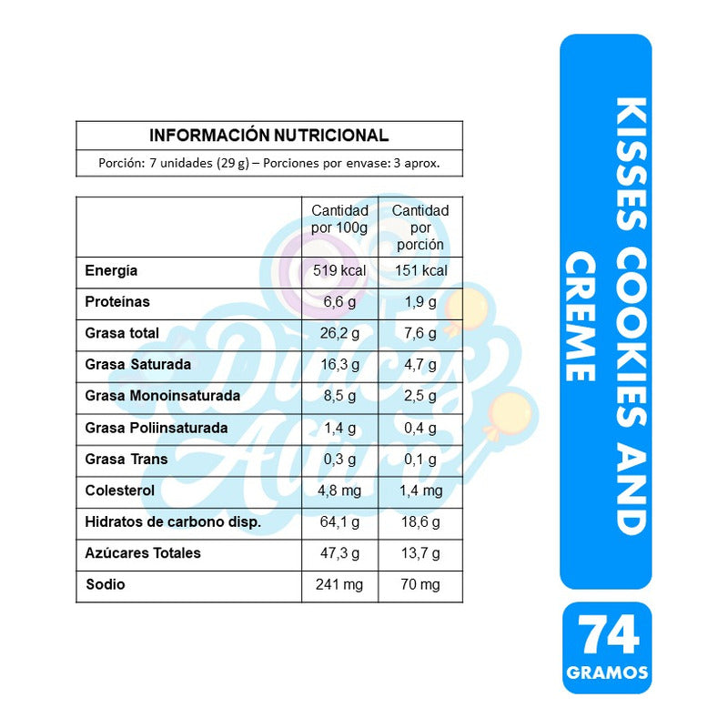 Chocolate Hershey´s Kisses Cookies And Cream (caja Con 74gr)