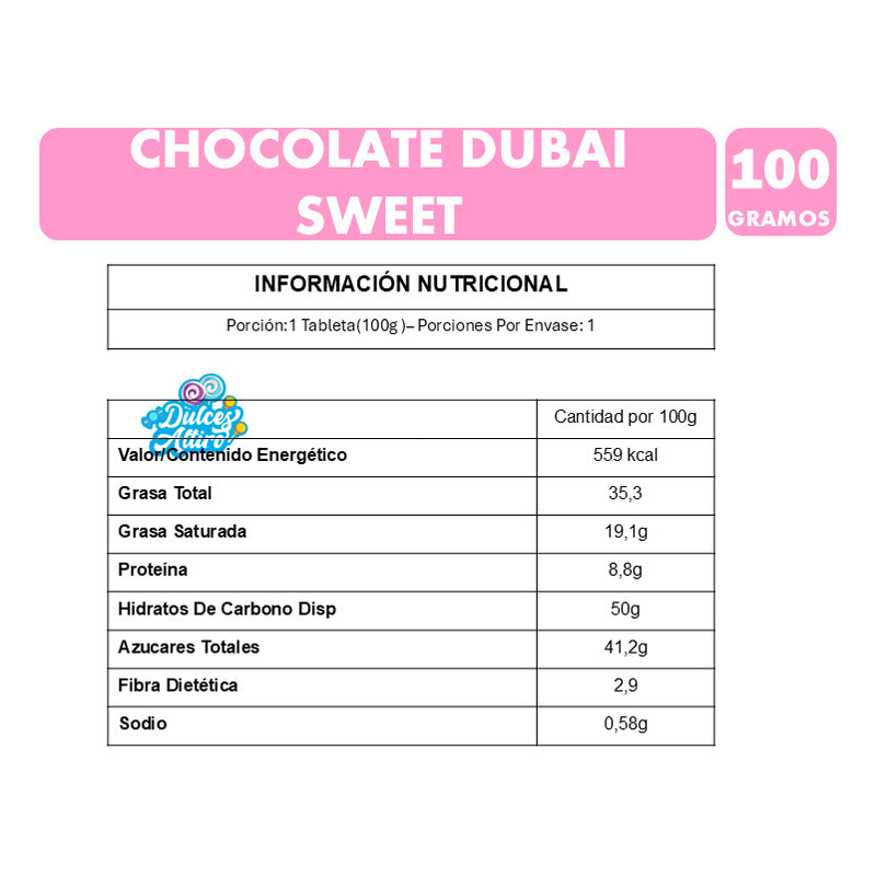 Chocolate Viral Dubai Sweet Pelo De Ángel Rosado ( Unitario)