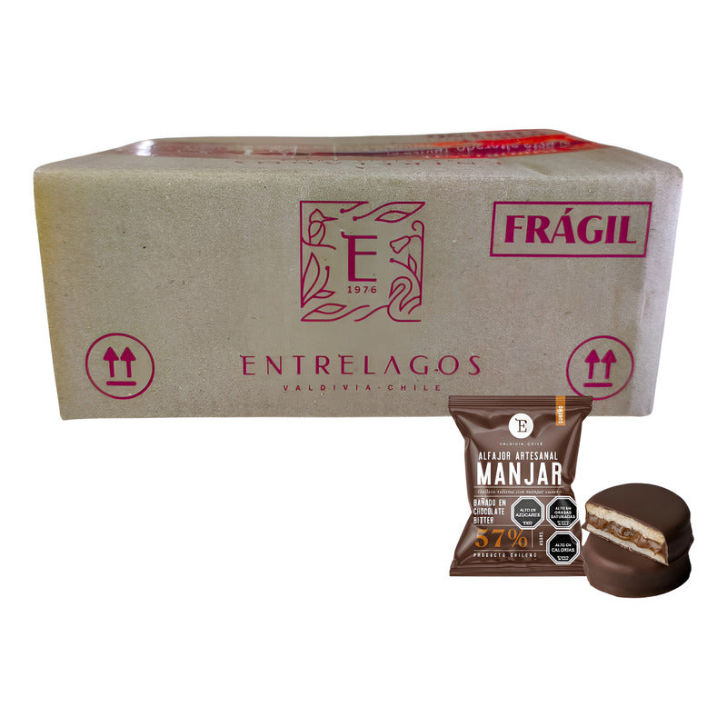 Alfajor Manjar Artesanal Entrelagos  (caja Con 24 Unidades)
