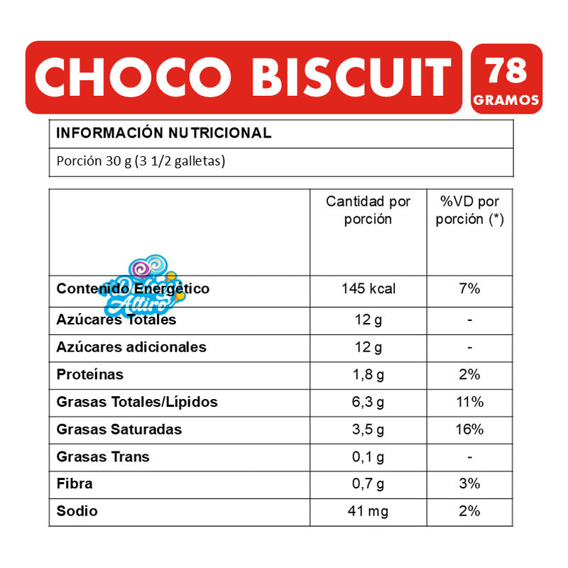 Galleta Choco Biscuit Chocolate De Leche (envase De 78 Gr)