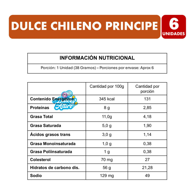 Dulce Chileno Artesanal Príncipe De Curacaví (6 Unidades)