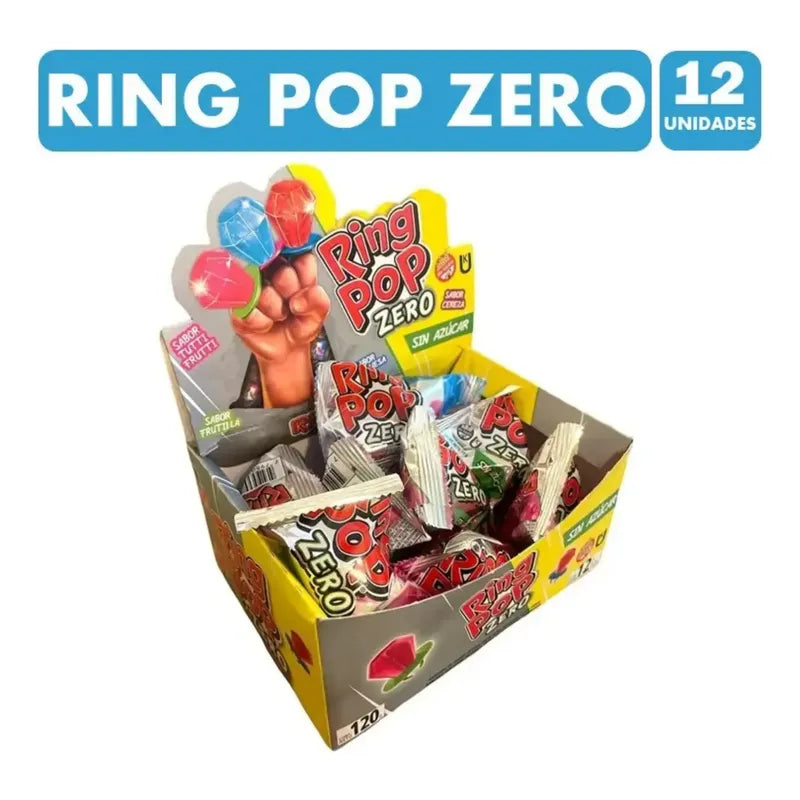 Ring Pop Zero Sin Azúcar - Anillos De Sabores Surtidos