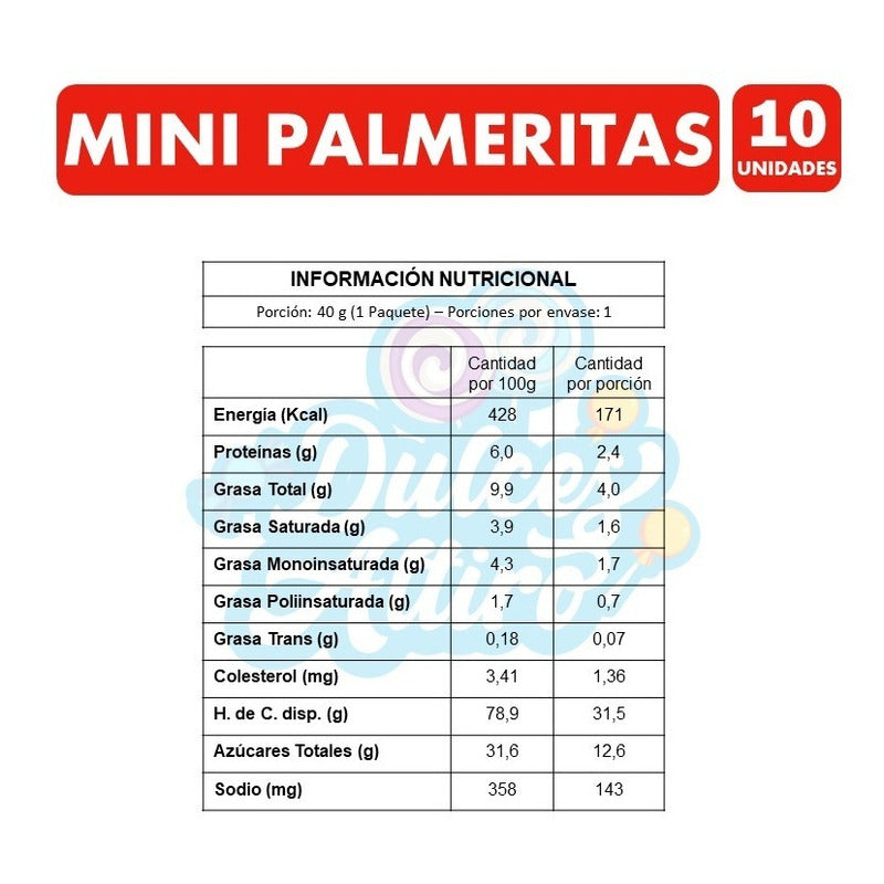Palmeritas - Galletas Especiales Para Colación(pack Con 10u)