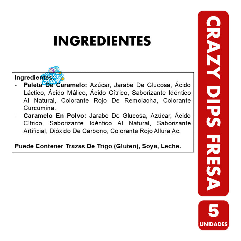 Petazeta Crazy Dips Sabor Fresa De Chupa Chups (pack 5 Uni)
